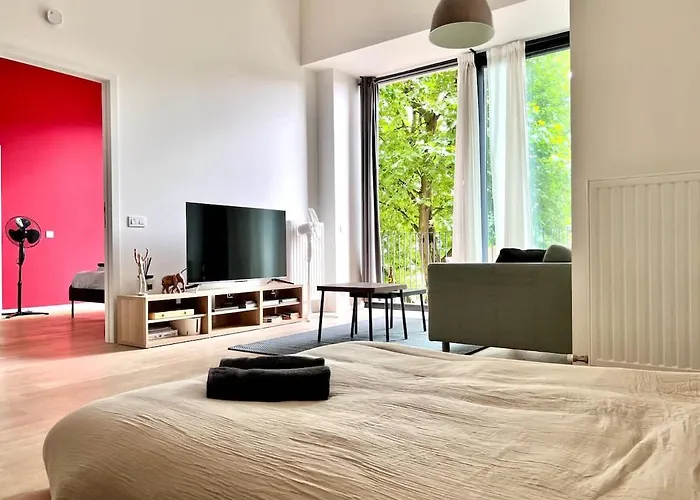 Apartmán Bright Modern Loft In For 4 Brusel