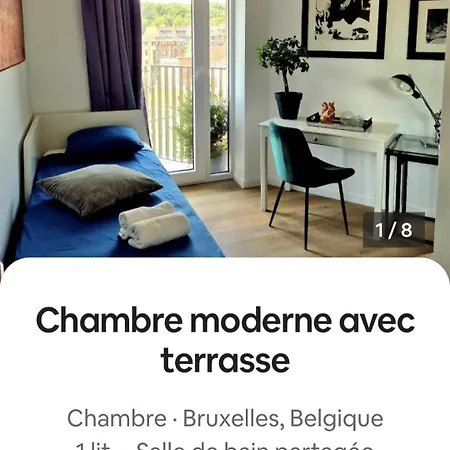Kwatera prywatna Richy Stylish Balcony Brussels- Garden View- Shared Bathroom- Inclusive Bruksela