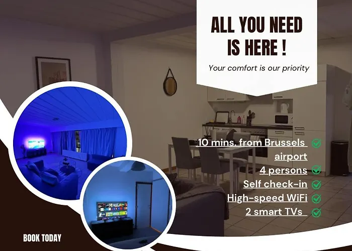 Apartman De Luxe Entierement Renove - Proche Aeroport De Bruxelles, Quartier Chic *