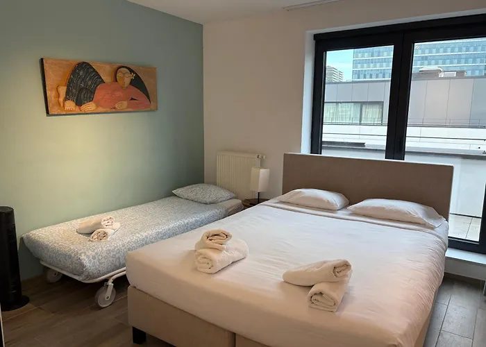 Penthouse Avec Vue Imprenable Sur アパート ブリュッセル